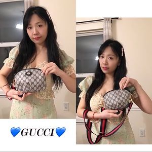💖Auth💖RARE GUCCI GG Monogram Supreme VTG Clutch/Crossbody 🕊( FIT Phones)